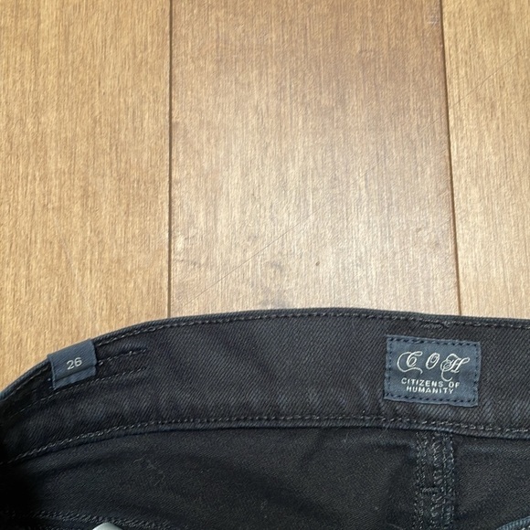 Citizens Of Humanity COH Elson Jeans Medium Rise Straight Leg Black Clean Hem 26 - Picture 8 of 13